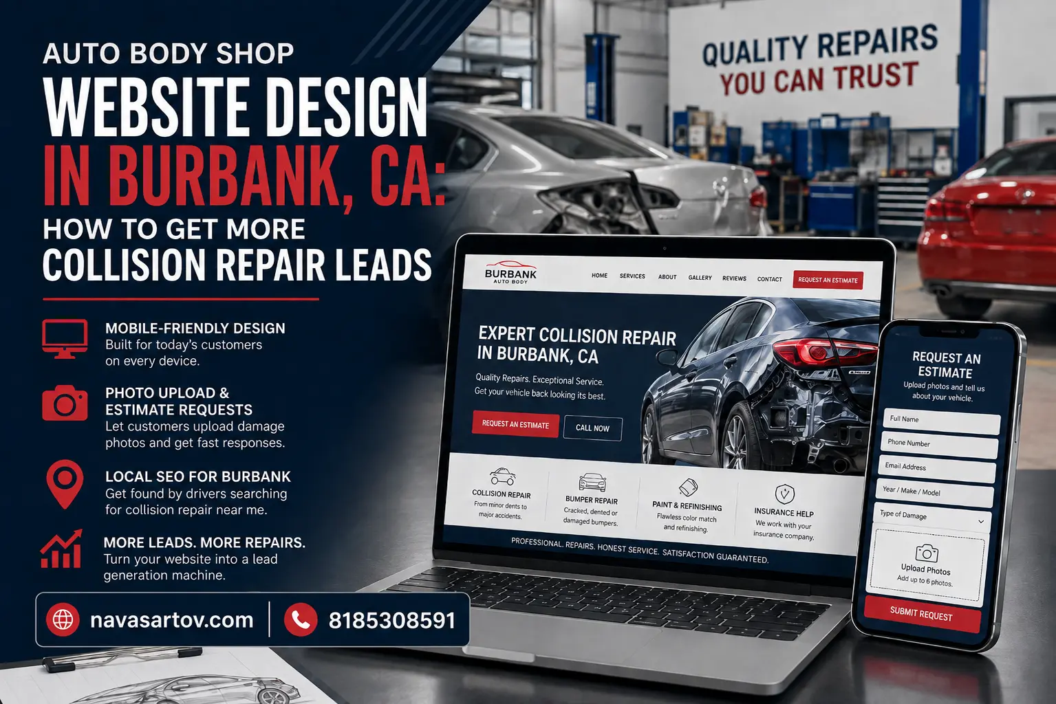 Auto Body Shop Website Design in Burbank, CA: How to Get More Collision Repair Leads