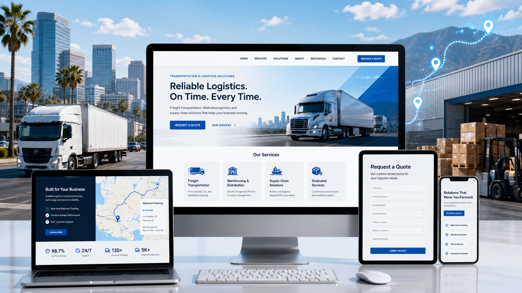 Transportation Logistics Website Design Glendale Ca