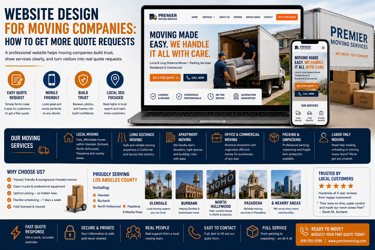 Moving Company Website Design Glendale Burbank North Hollywood Pasadena