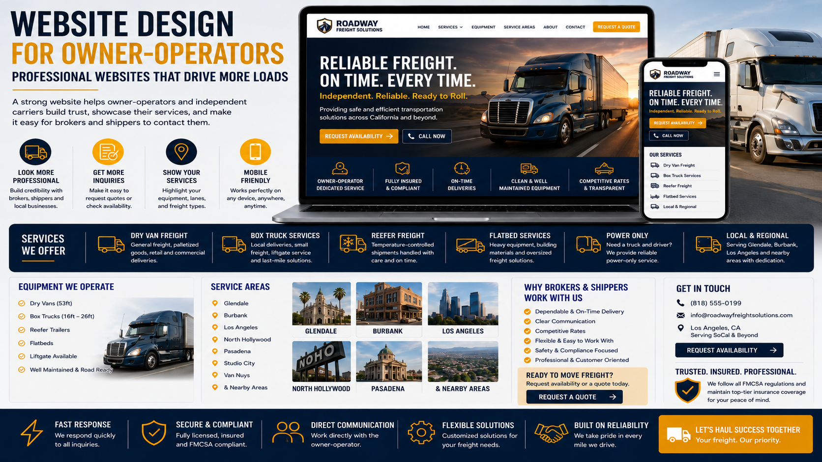 Website Design For Owner Operators Glendale Burbank Los Angeles