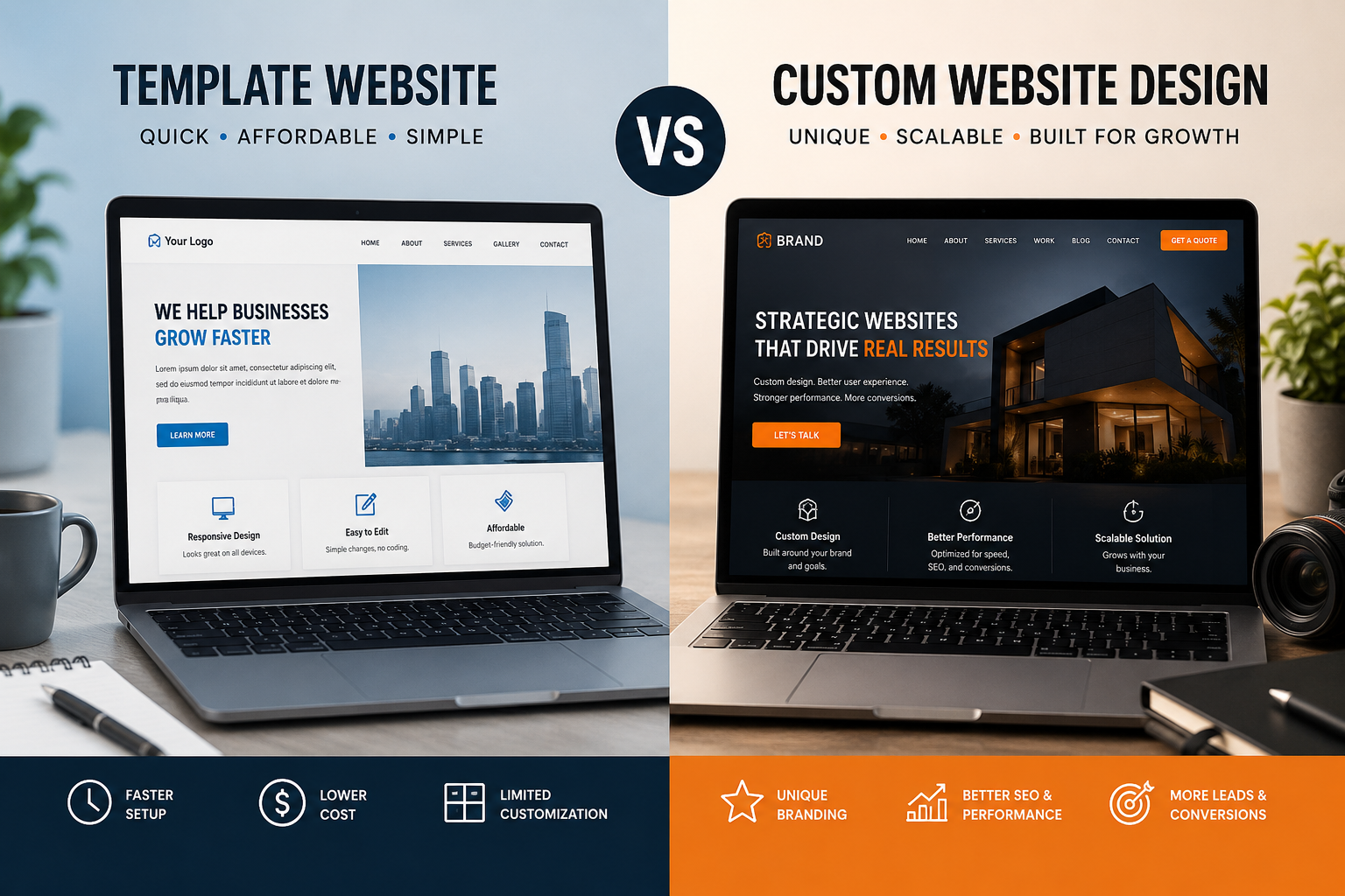 Template Website Vs Custom Website Design Burbank Glendale Pasadena Los Angeles
