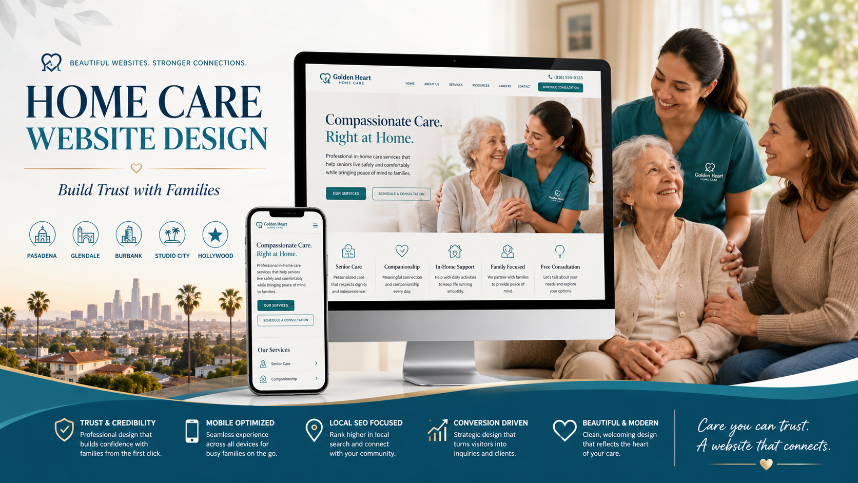 Home Care Website Design Pasadena Glendale Burbank Studio City Hollywood