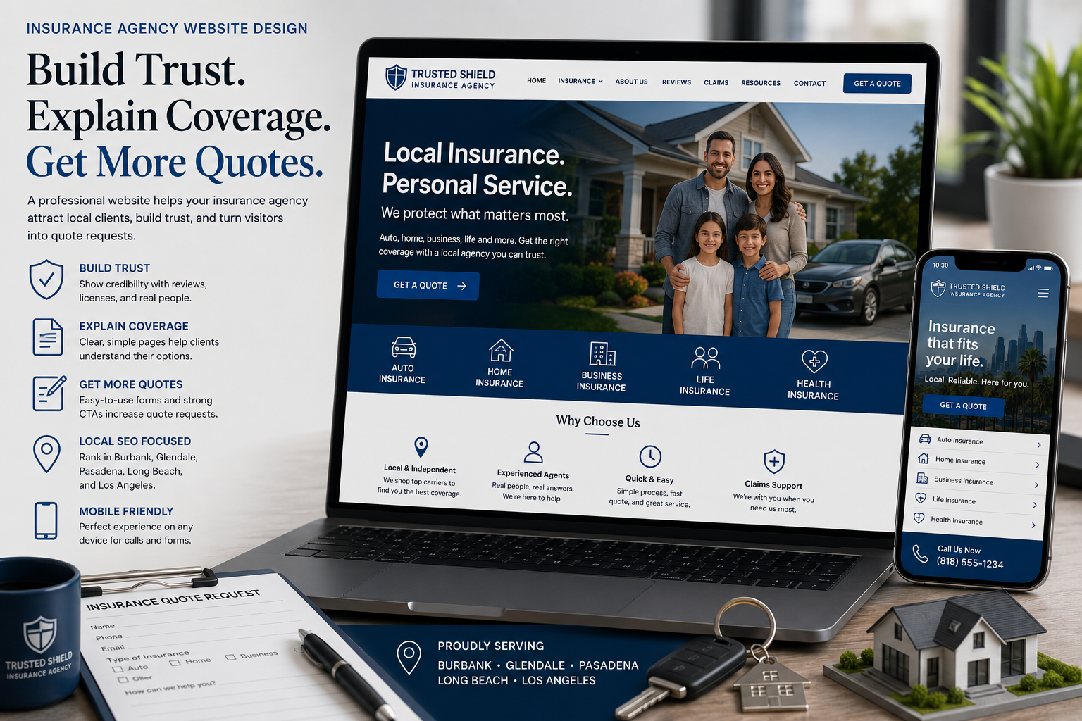 Insurance Agency Website Design Burbank Glendale Pasadena Long Beach Los Angeles