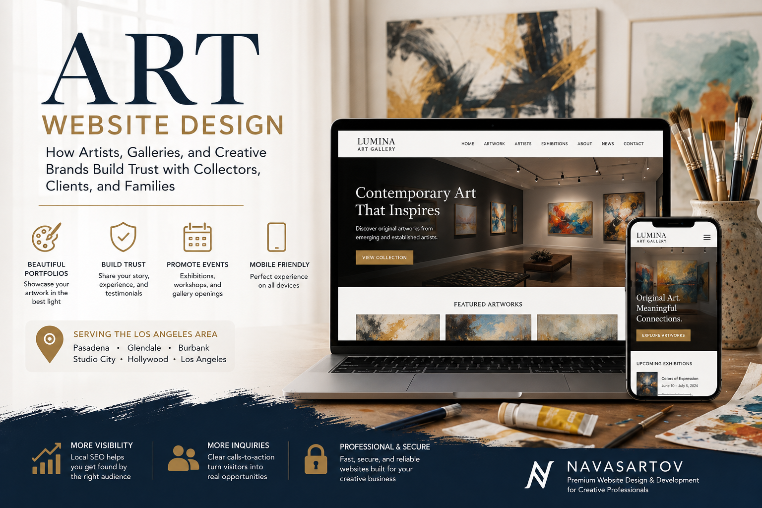Art Website Design Pasadena Glendale Burbank Studio City Hollywood Los Angeles