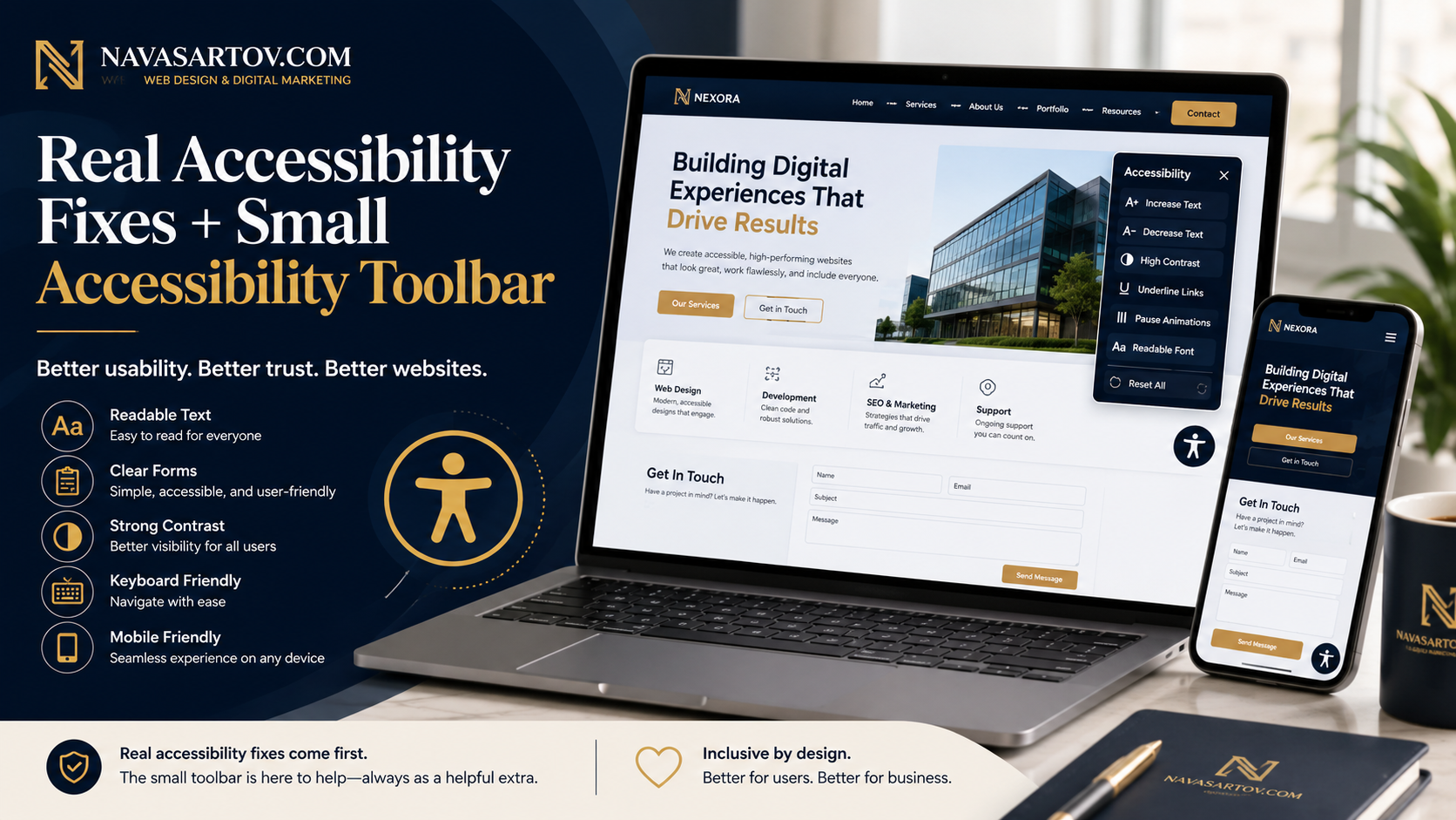 Real Accessibility Fixes Small Accessibility Toolbar Business Websites