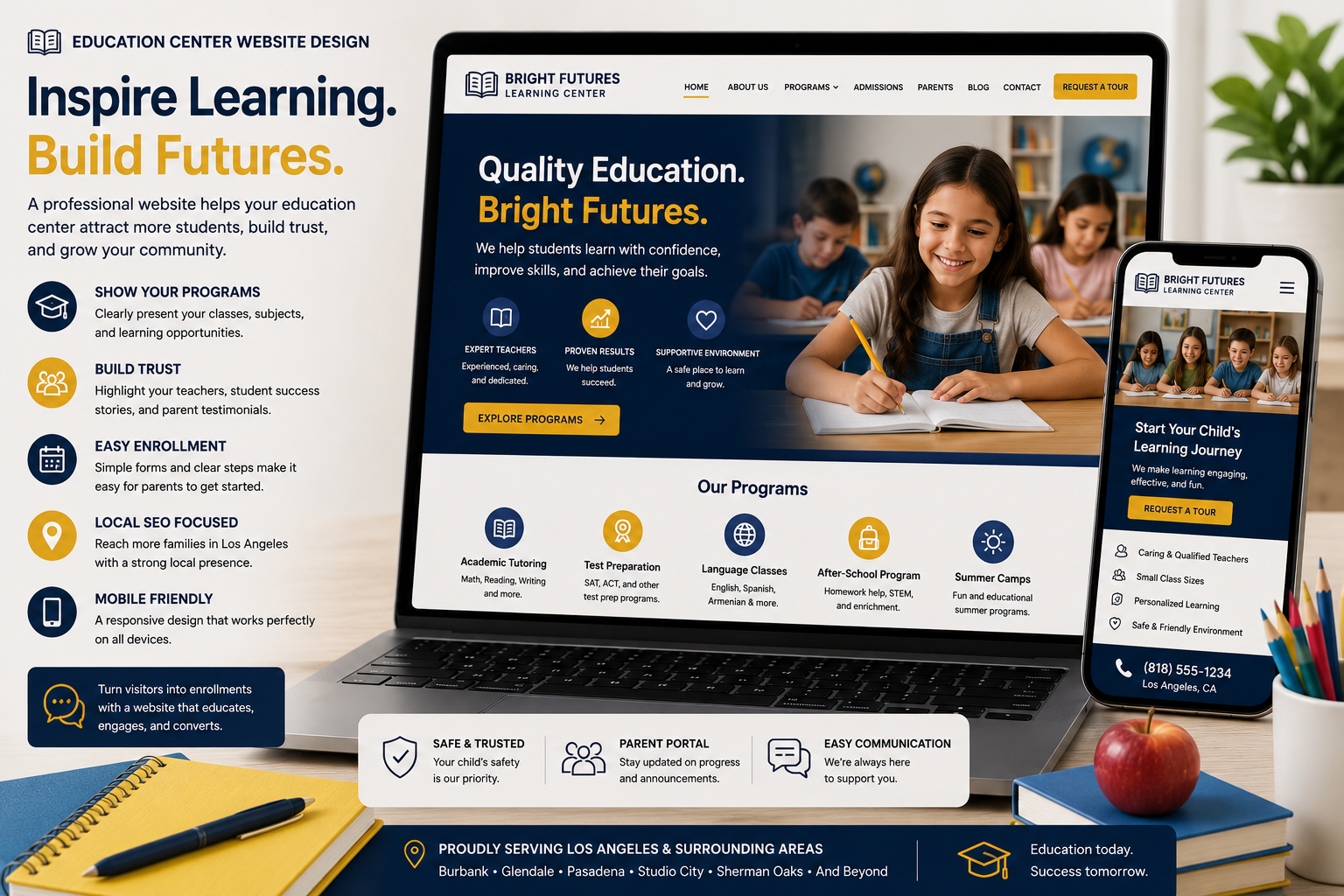 Education Center Website Design Los Angeles Area